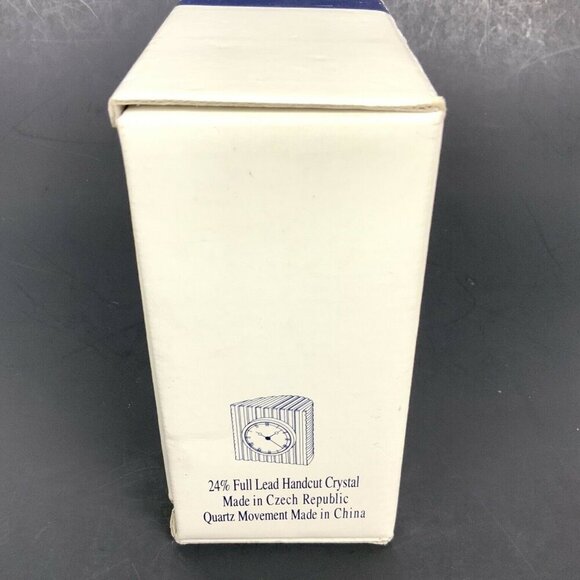 Illusions 24% Full Lead Crystal Quartz Clock Made In Czech Republic With Box - Picture 7 of 8